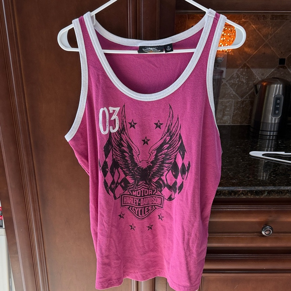 Harley-Davidson Magenta Tank Top with Eagle Design 2X